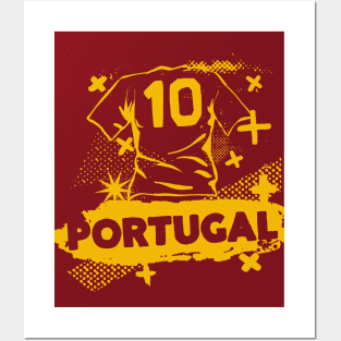 Vintage Portuguese Football // Retro Grunge Portugal Soccer Posters and Art